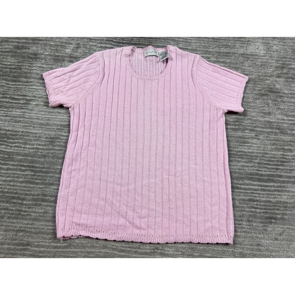 White Stag Sweater Womens Medium Pink Shortsleeve Acrylic Casual